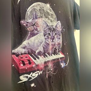 Women’s Vintage SXSW Cat / Space / Keyboard Tee, Size Small